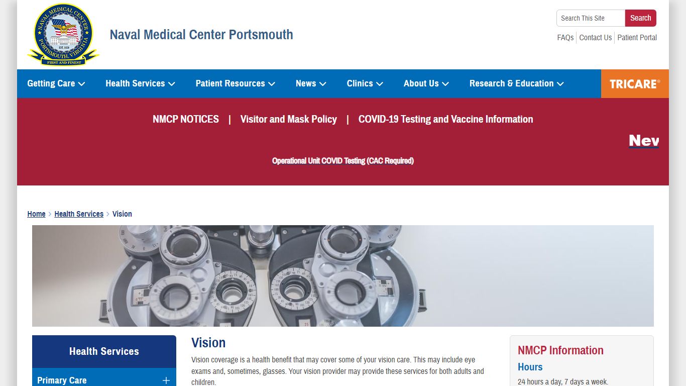 Naval Medical Center Portsmouth > Health Services > Vision